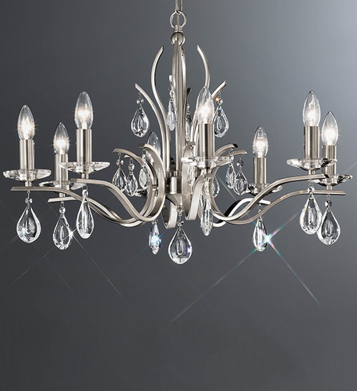 4122988 Swallow 8 Light Chandelier Satin Nickel