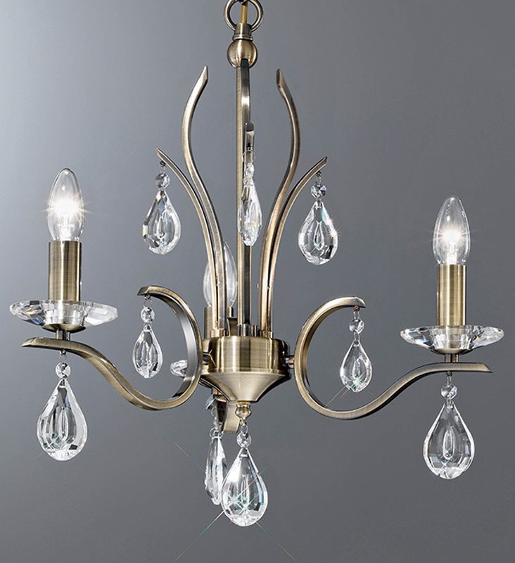 4122993 Swallow 3 Light Chandelier Antique Brass