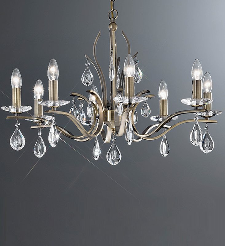 4122998 Swallow 8 Light Chandelier Antique Brass