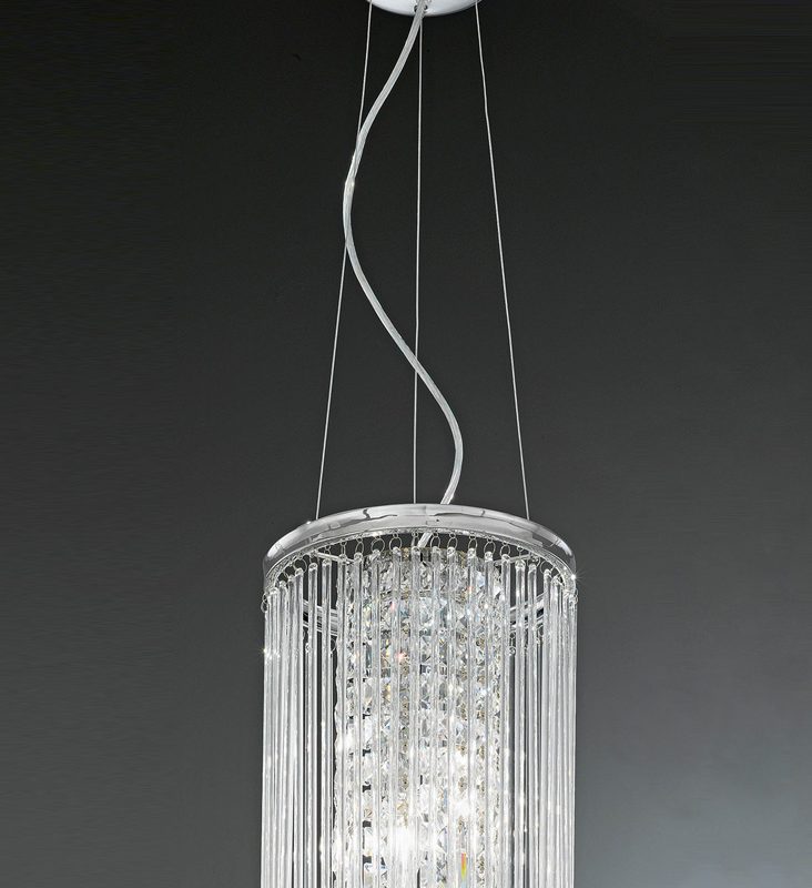 Franklite FL2310/3 Charisma 3 Light Crystal Ceiling Pendant Chrome