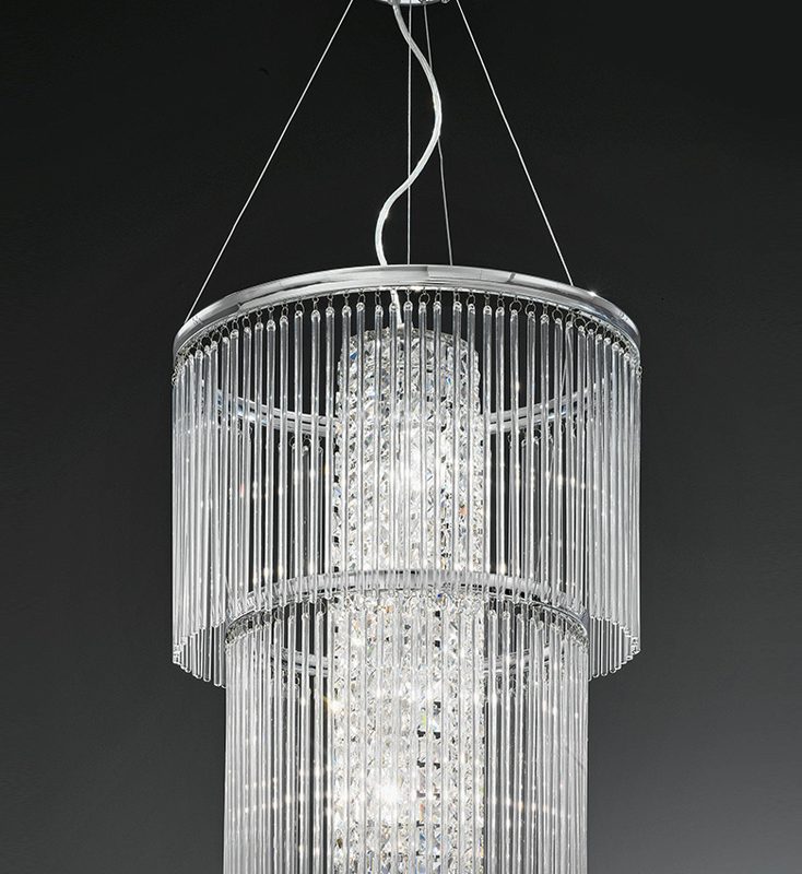 Franklite FL2310/4 Charisma 4 Light Crystal Ceiling Pendant Chrome