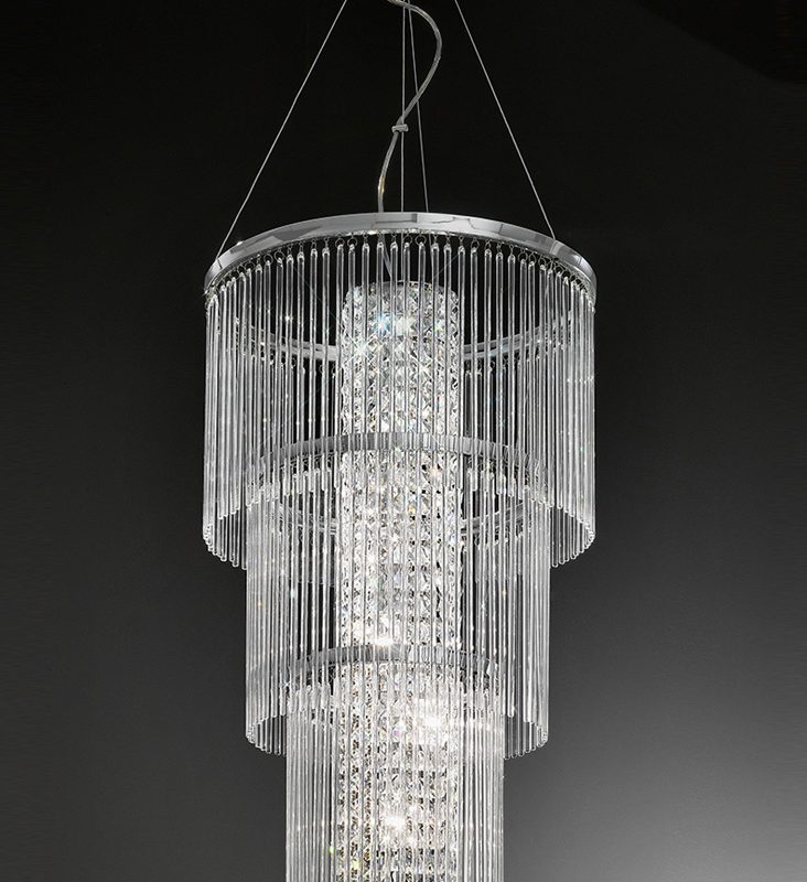 Franklite FL2310/6 Charisma 6 Light Crystal Ceiling Pendant Chrome