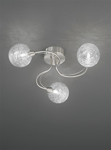 Satin nickel ceiling light | 3Lt Satin Nickel Light