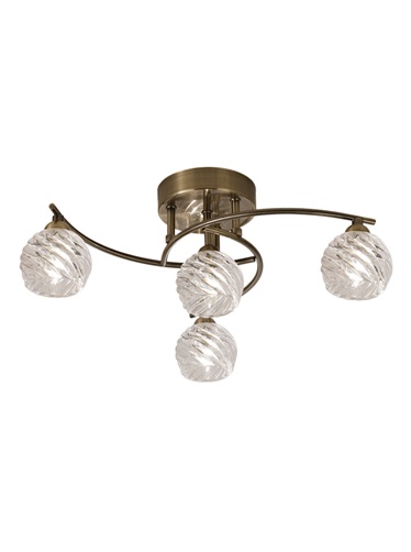 Brass Ceiling Lights | 4lt Antique Brass Light