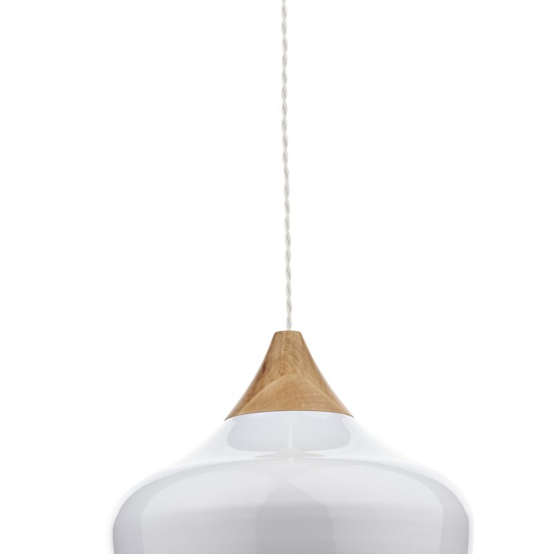 Kitchen Island Pendant Lights | Gloss White Wood Pendant