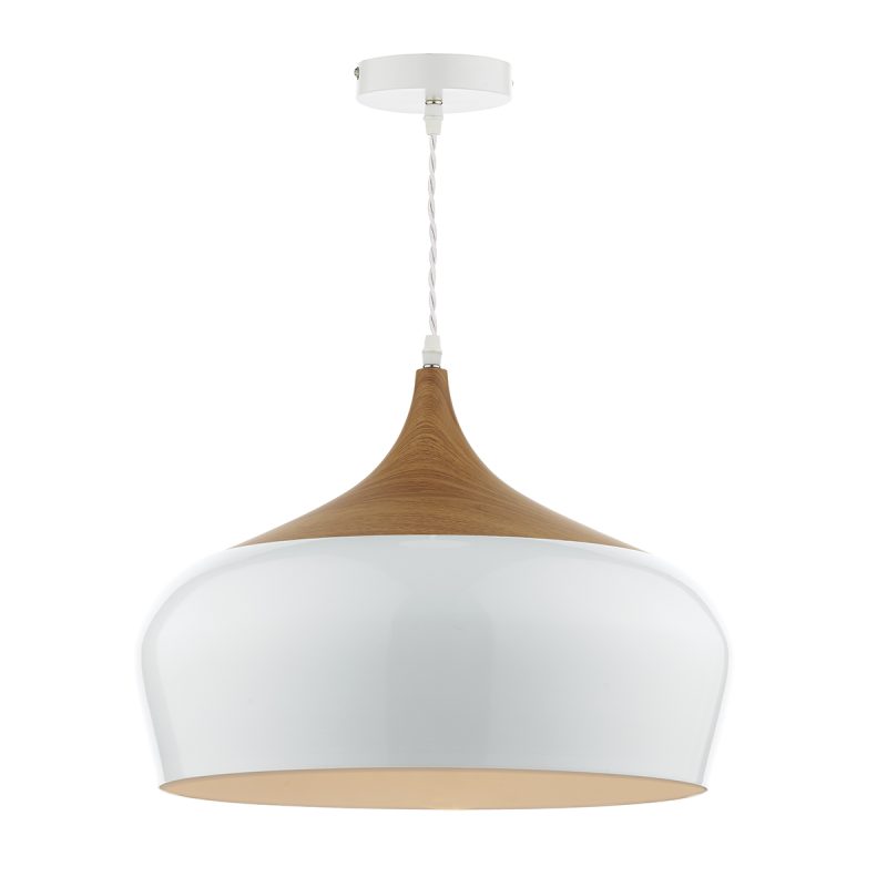 Gent Large Single Pendant White