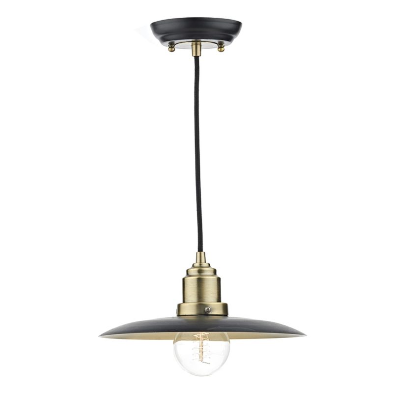 Single Pendant Antique Brass ans black