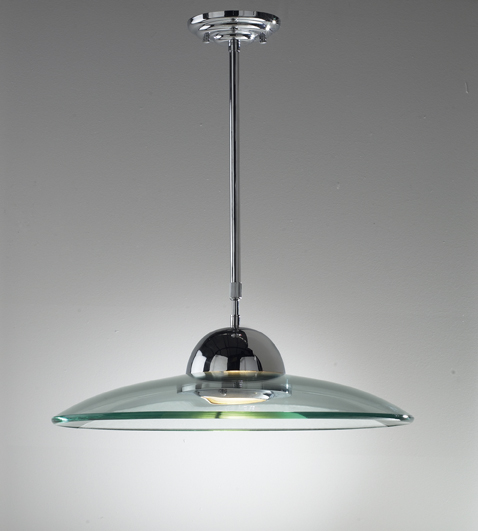 Single Pendant Chrome with substantial glass