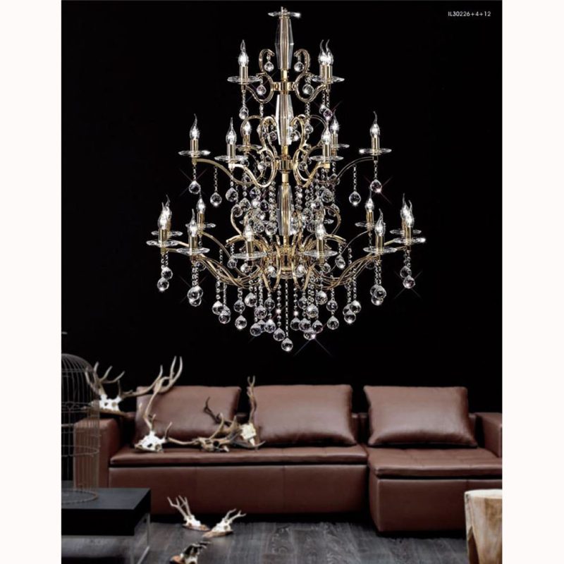 Diyas IL30226+4+12 Zinta 22 Light Crystal Chandelier Gold