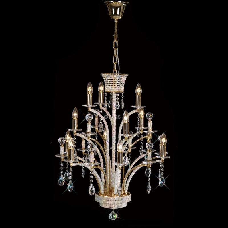 Diyas IL30380 Orlando 12 Light Gold Chandelier