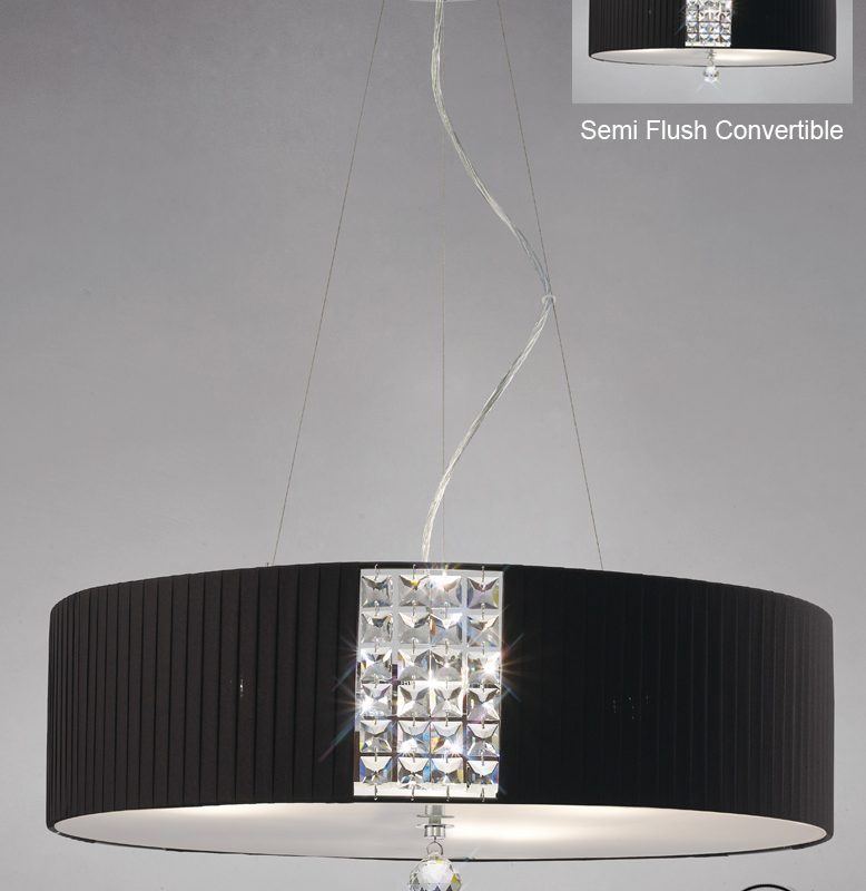 Diyas IL1531174BL Evelyn Round Pendant Black