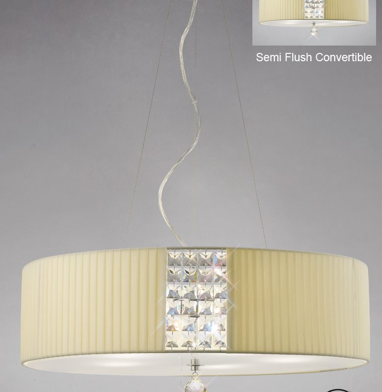 Diyas IL31174CR Evelyn Round Pendant Cream