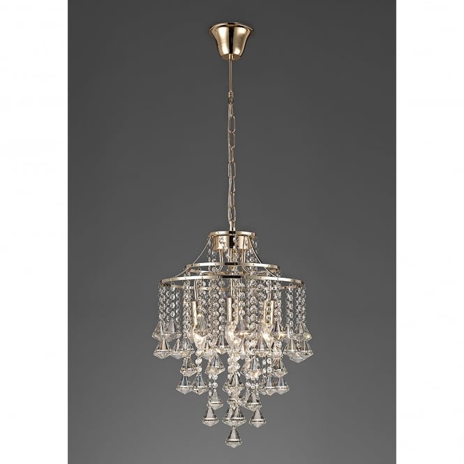 Diyas IL32771 Inina 4 Light Crystal Chandelier French Gold