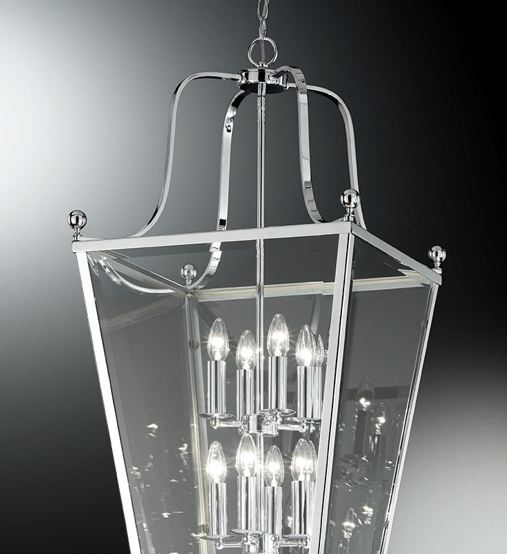 Franklite LA7003/8 Atrio 8 Light Polished Chrome Lantern