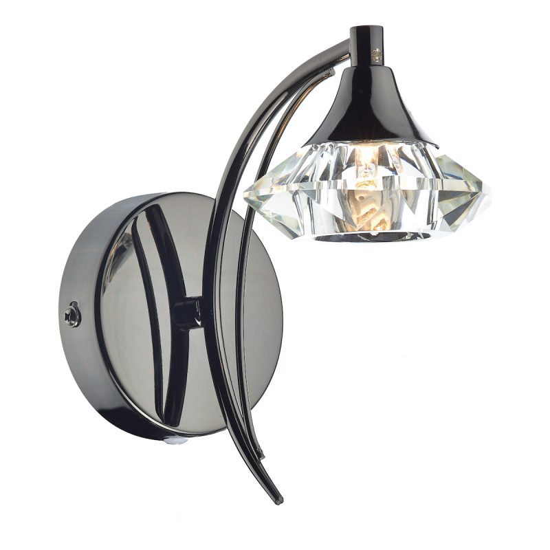 DTUL100767 1 Light Black Chrome Wall Light