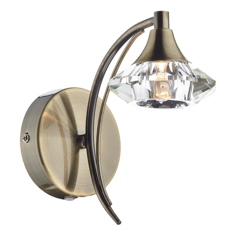 DTUL100775 1 Light Antique Brass Wall Light
