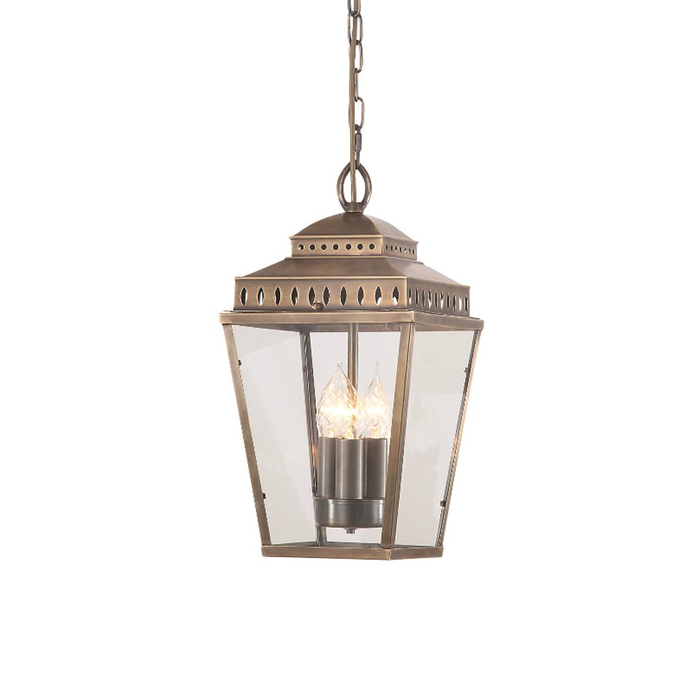 TOWNHOUSE GRANDE Chain Lantern Aged Brass