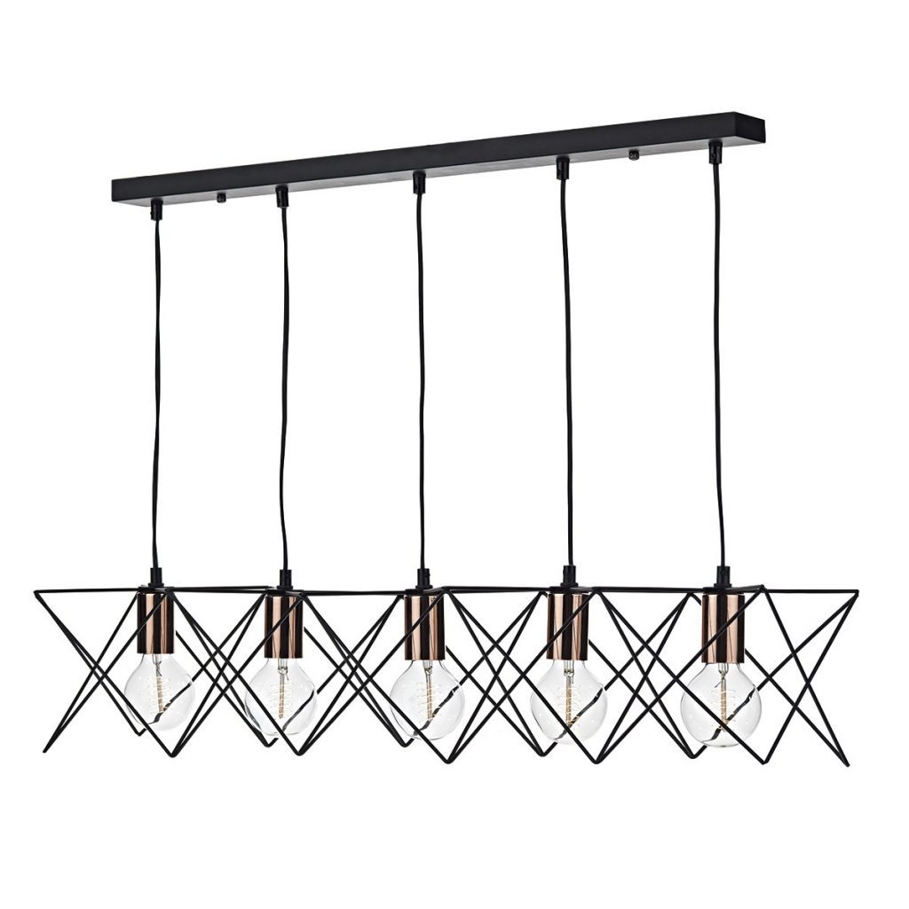 5 Light Bar Pendant Black