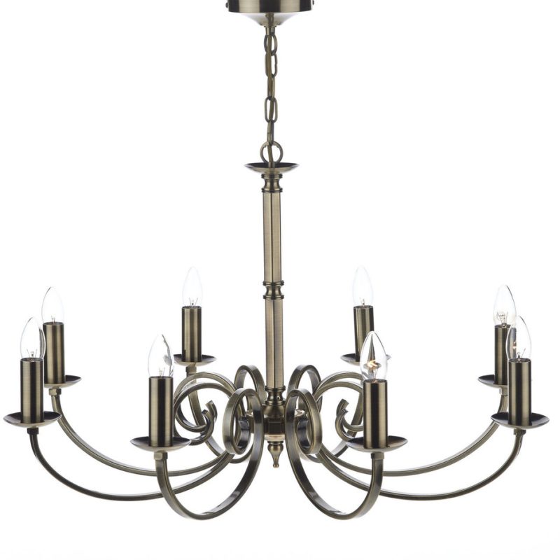 DRUM100875 8 Light Ceiling Pendant Antique Brass