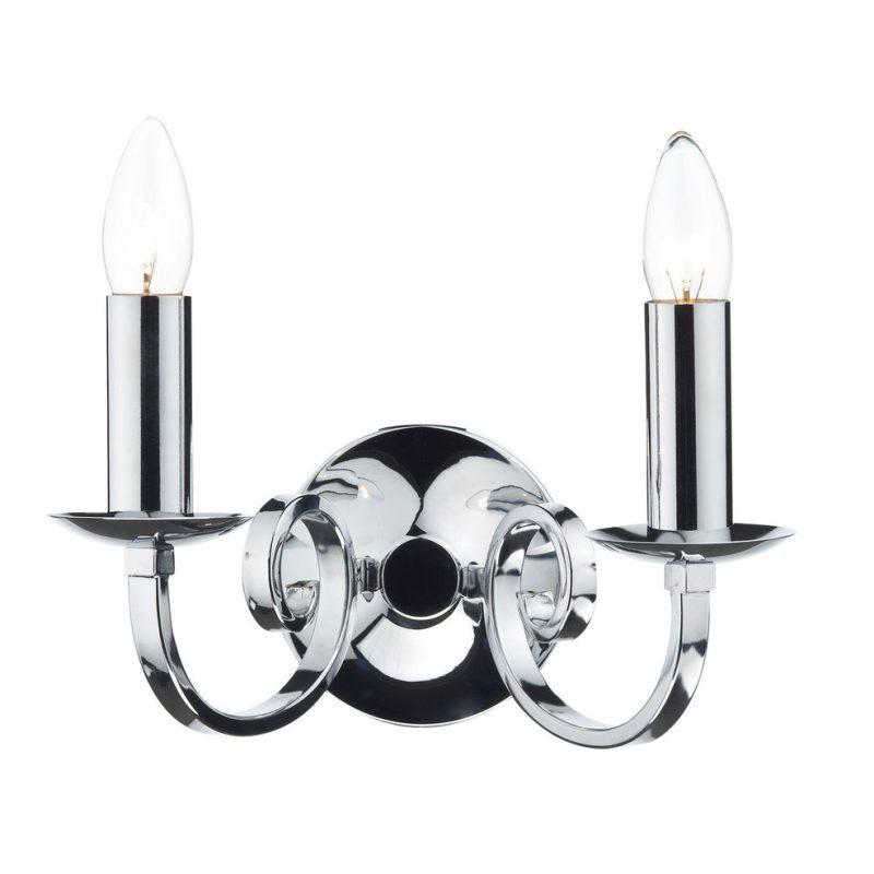 DRUM100950 2 Light Wall Light Polished Chrome