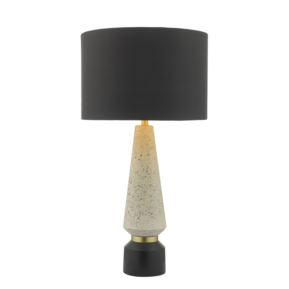 Table Lamp With Black Silk Shade