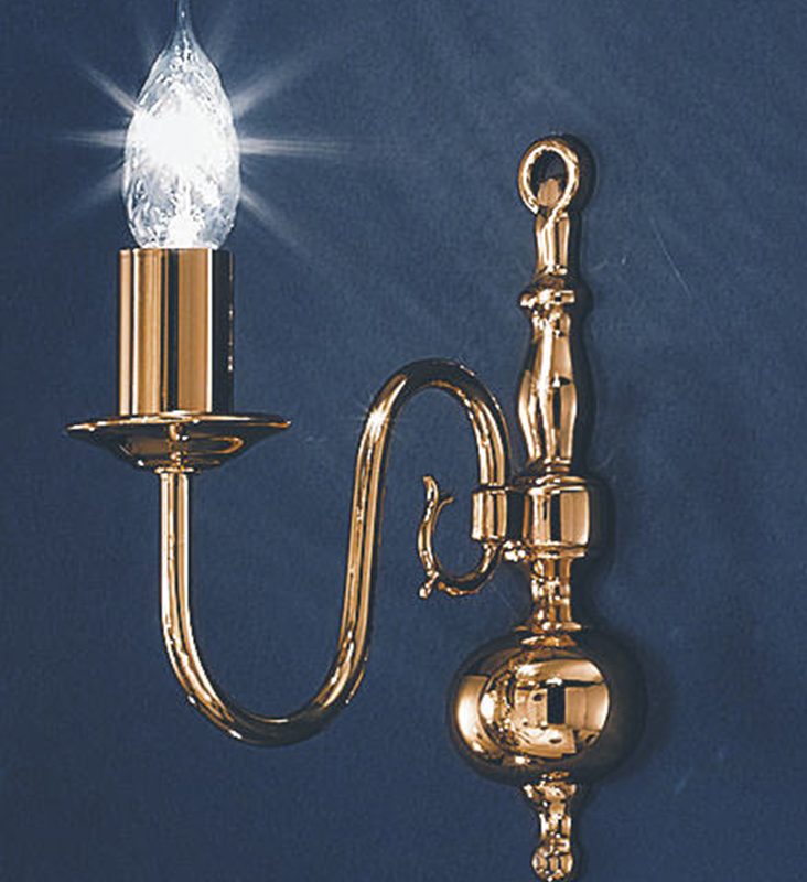 Franklite PE7911 Delft Single wall light Polished Brass