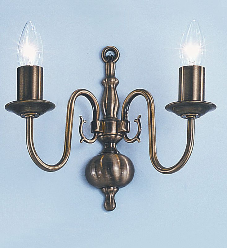 Franklite PE7932 Halle Twin wall light Bronzed Brass