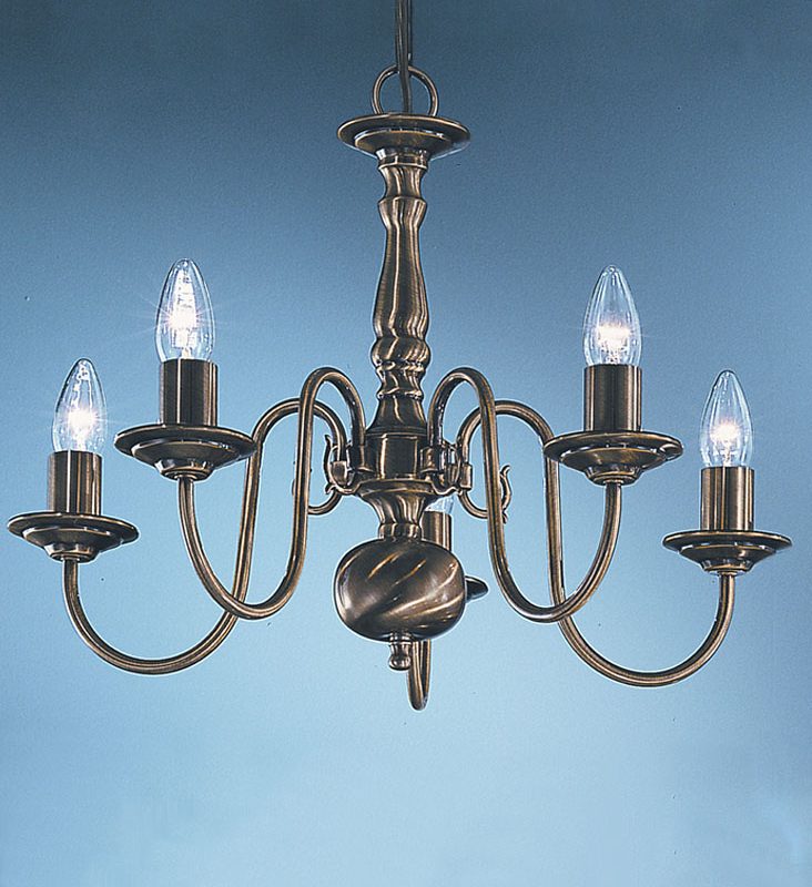 Franklite PE7935 Halle 5 light Chandelier Bronze