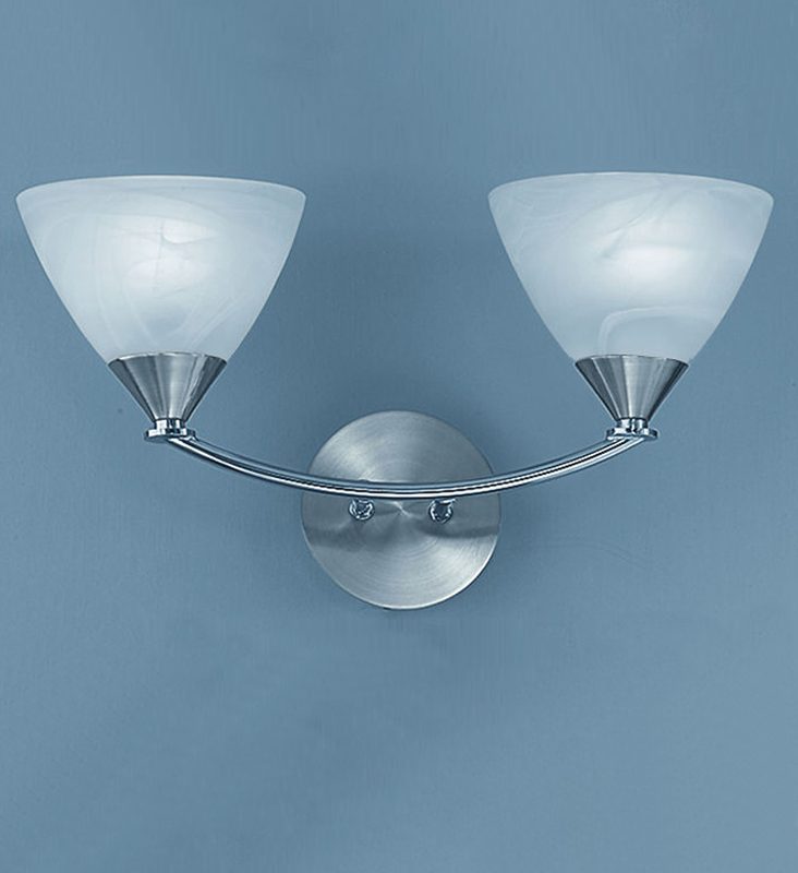 Franklite PE9672/786 Meridlian Twin wall light Brushed Nickel