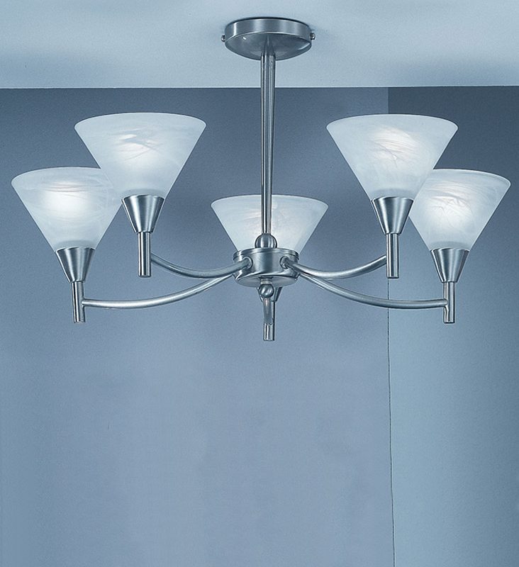 429835 Respect 5 light Satin nickel Ceiling Light
