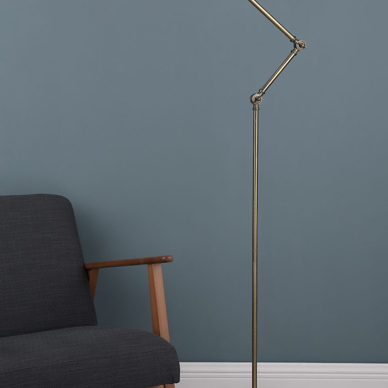 Dar RAN4975 Ranger Floor Lamp ANTIQUE BRASS