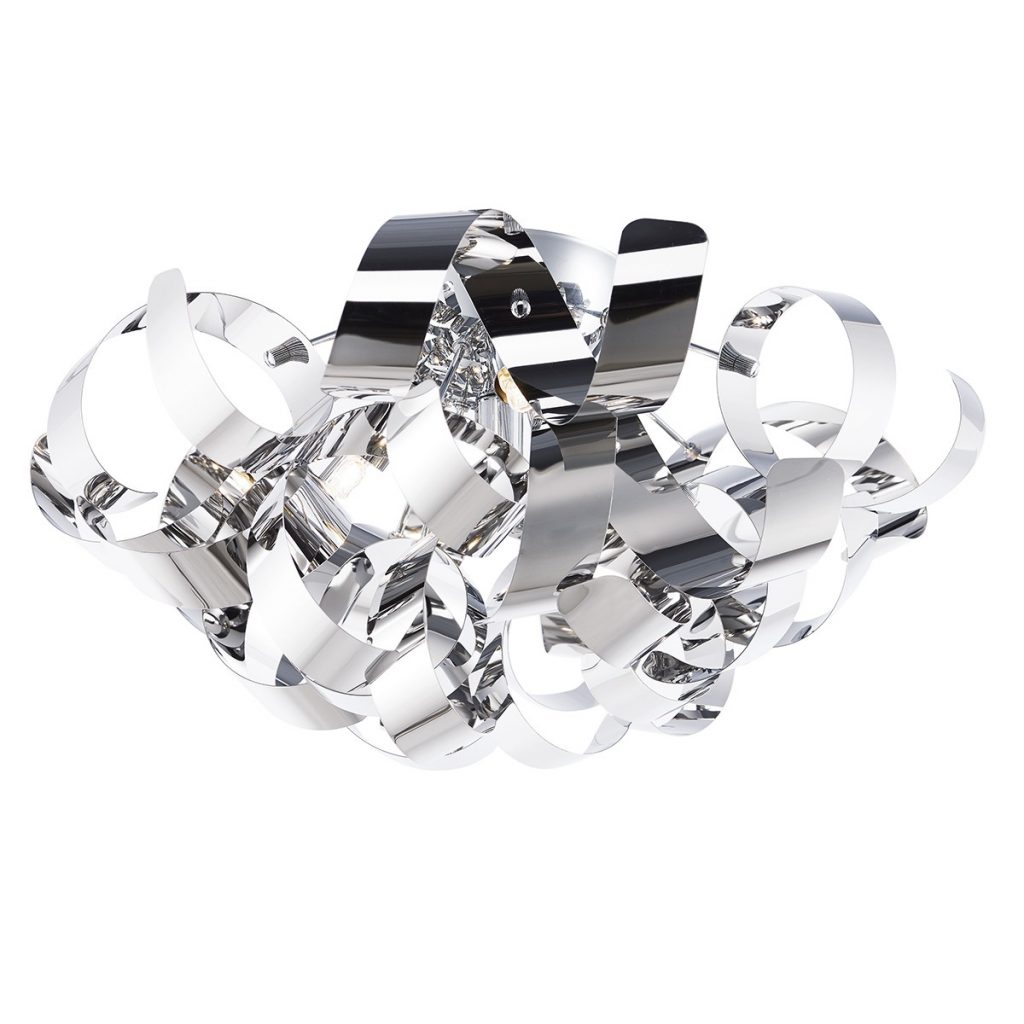 Modern Ceiling Lights | Curls Polished Chrome Light