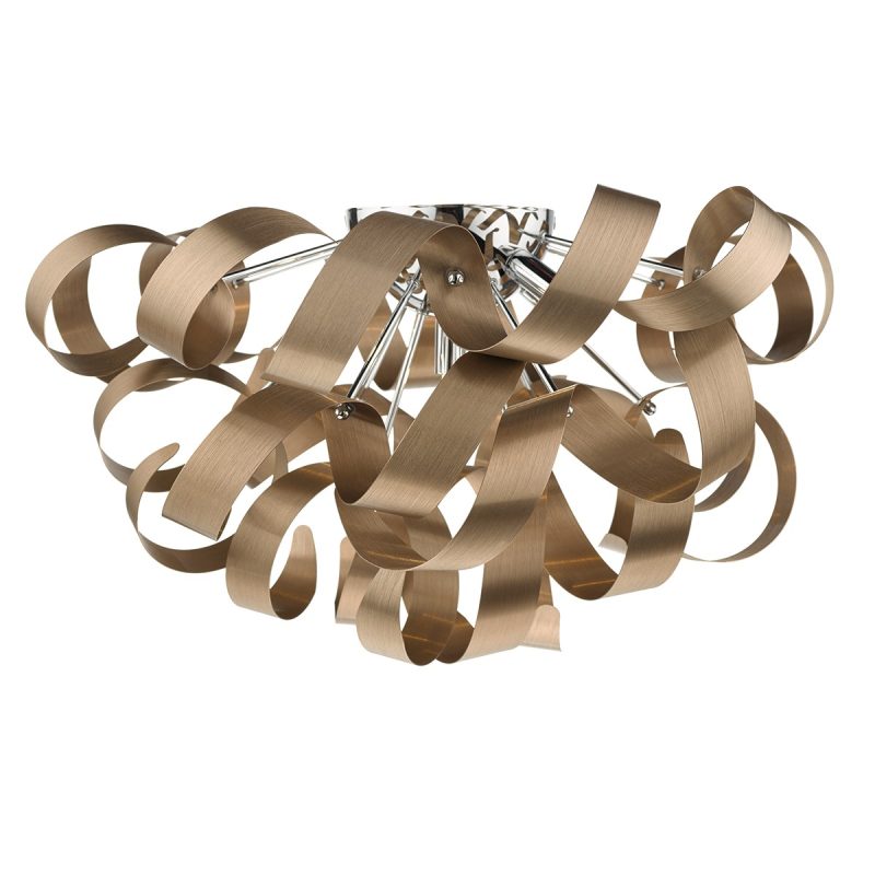 Modern Ceiling Lights | Curls Brushed Copper Light