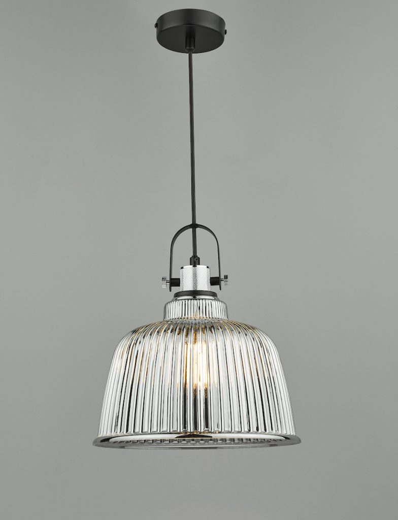 Kitchen Island Pendant Lights | Smoked Glass Pendant Ribbed