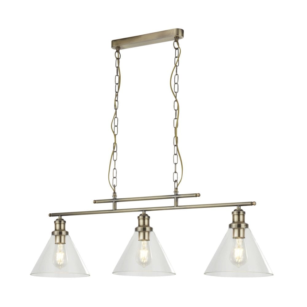 Triple bar Pendant Antique Brass