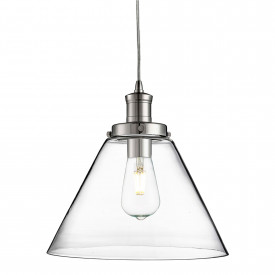 Satin Chrome Pendant clear glass