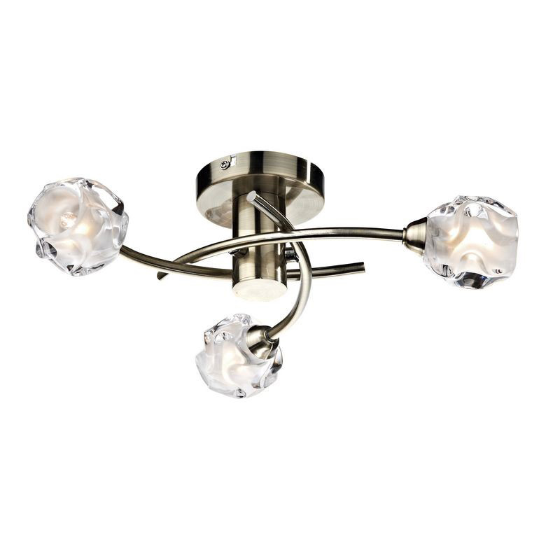 Dar SEA5375 Seattle 3 Light Semi-Flush Ceiling Light