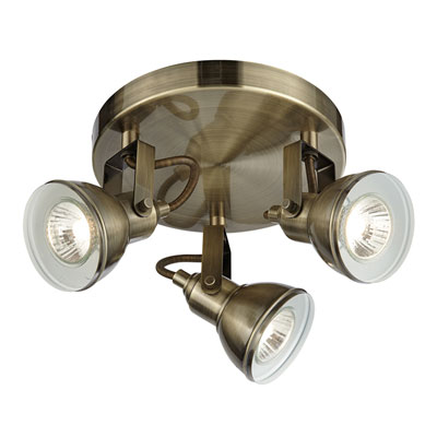 911543AB 3 Light Antique Brass Spot Light