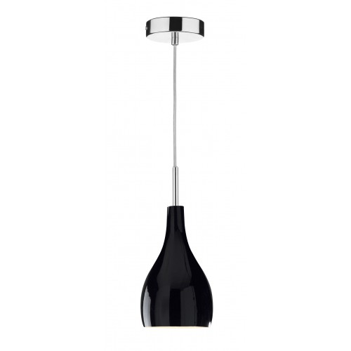 Kitchen Island Pendant Light | Small Black Glass Pendant