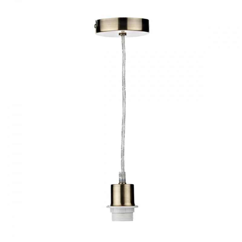 Single E27 Suspension Antique Brass