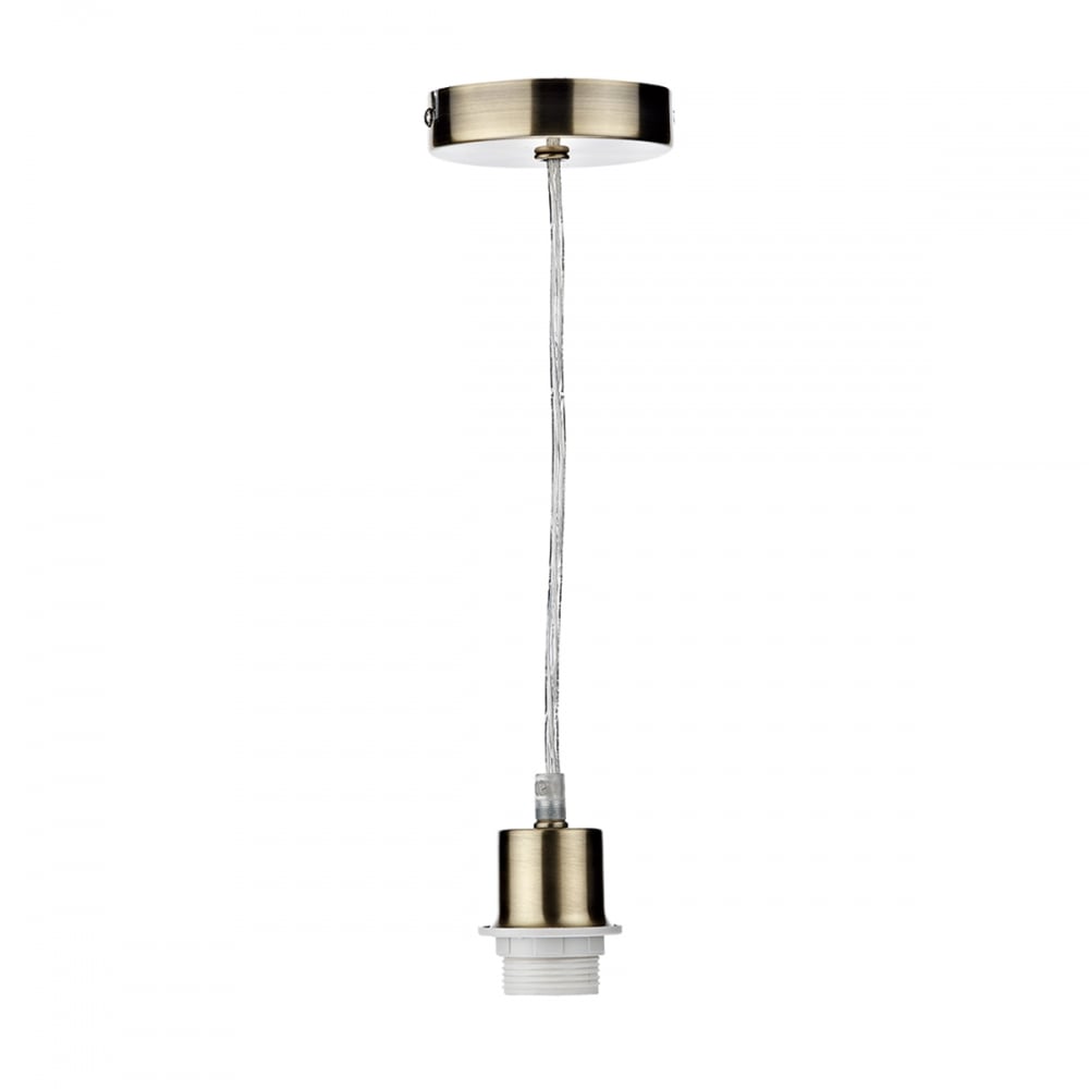 Single E27 Suspension Antique Brass