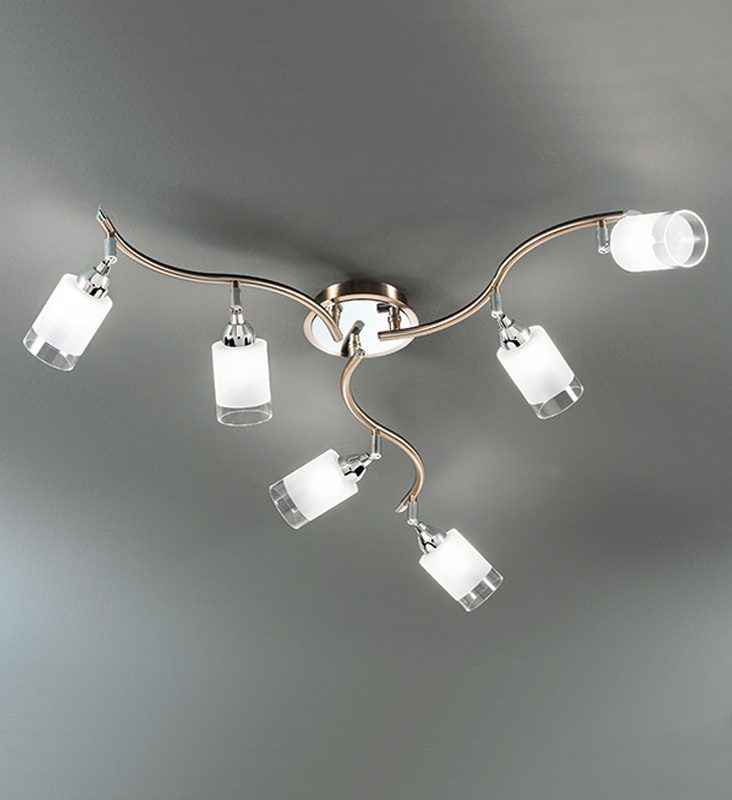488776 Company 6 light Bronze ceiling light