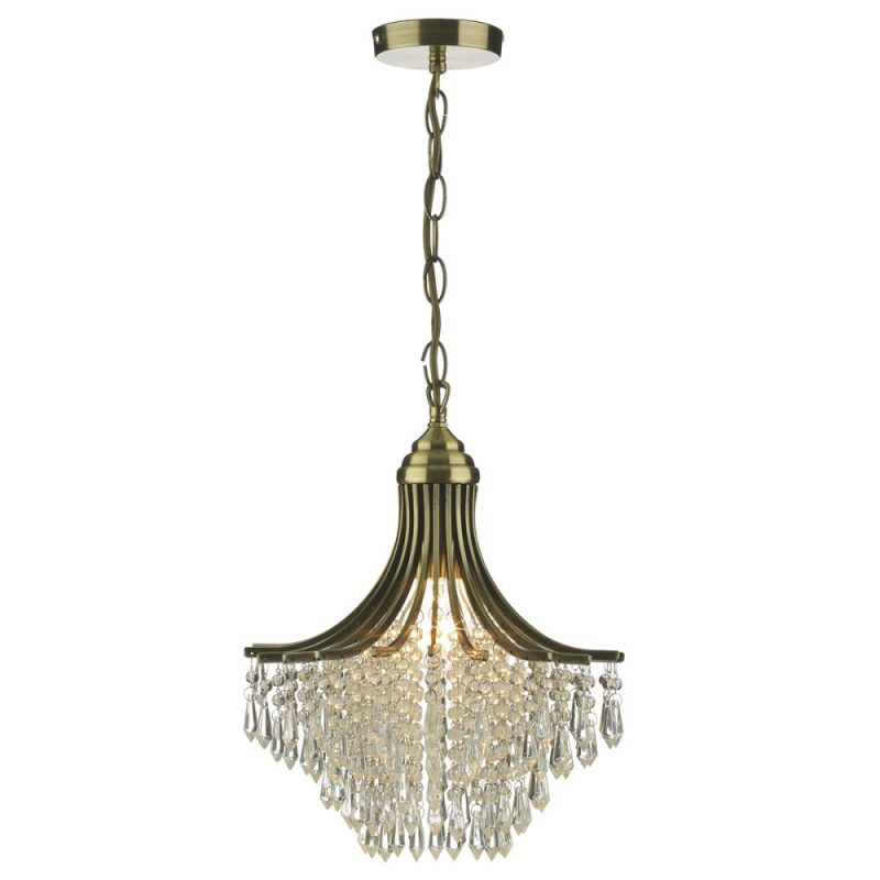 Dar SUR0108 Suri Crystal Pendant ANTIQUE BRASS