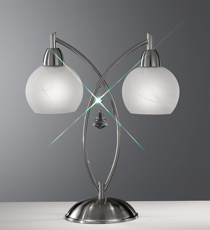 49907 Theo Satin Nickel Table Lamp