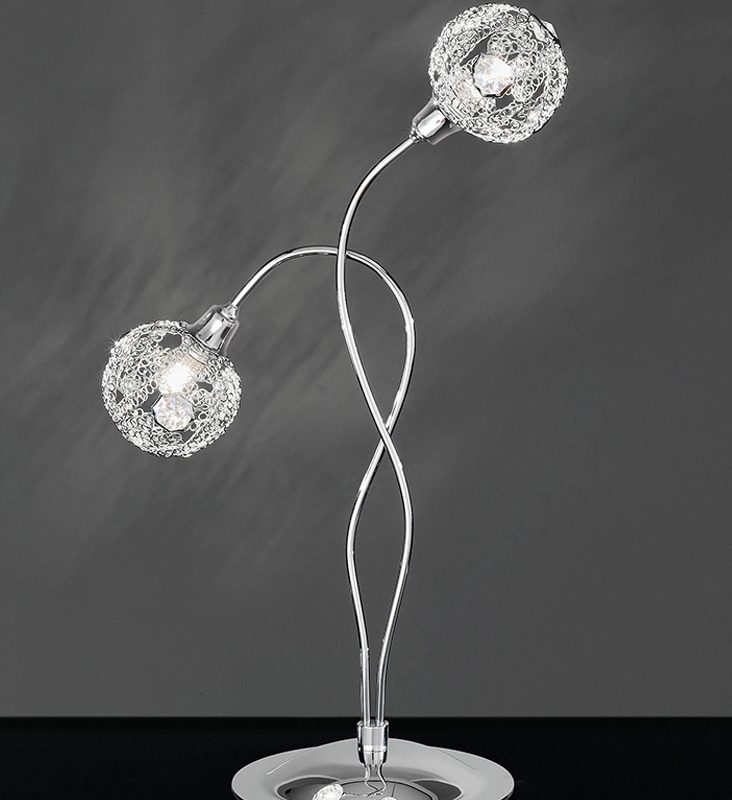 TL967 Inset 2 Light Chrome Table Lamp