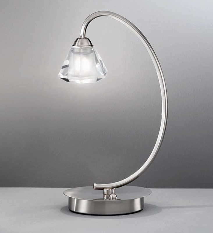 Franklite TL971 Twista 1 Light Table Lamp Satin Nickel
