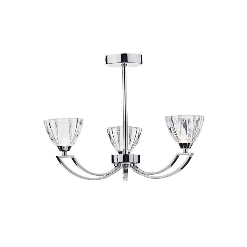 Chrome Ceiling Lights | 3lt Semi Flush Chrome