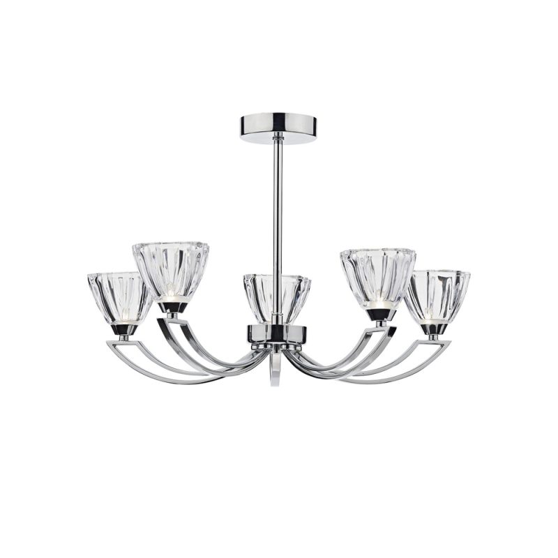 Dar VIT0550 Vito 5 Light Ceiling Light Polished Chrome