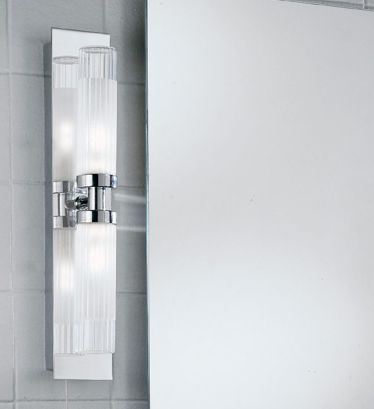 Franklite WB534 Bathroom 2 light wall light chrome switched
