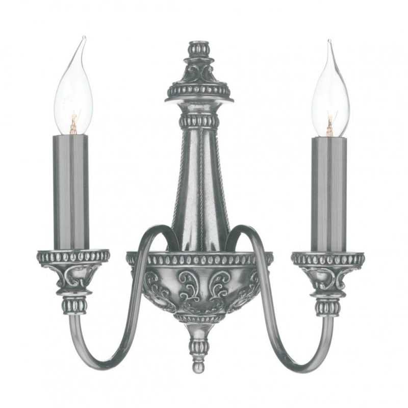David Hunt BAI0967 Bailey 2 Light Wall Light Pewter